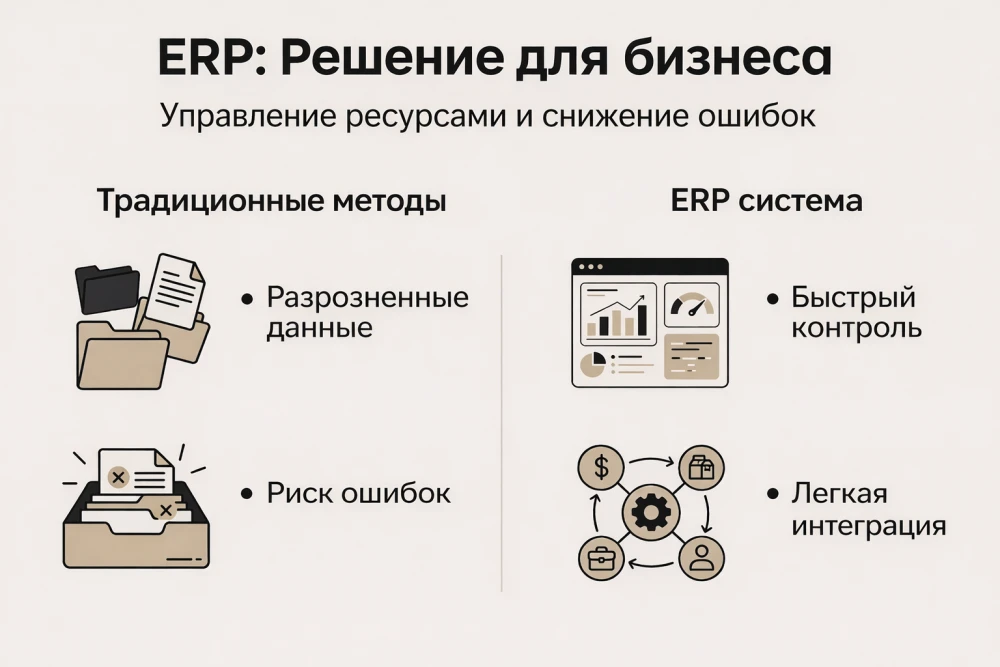 Инфографика: ERP или классические методы управления бизнесом?