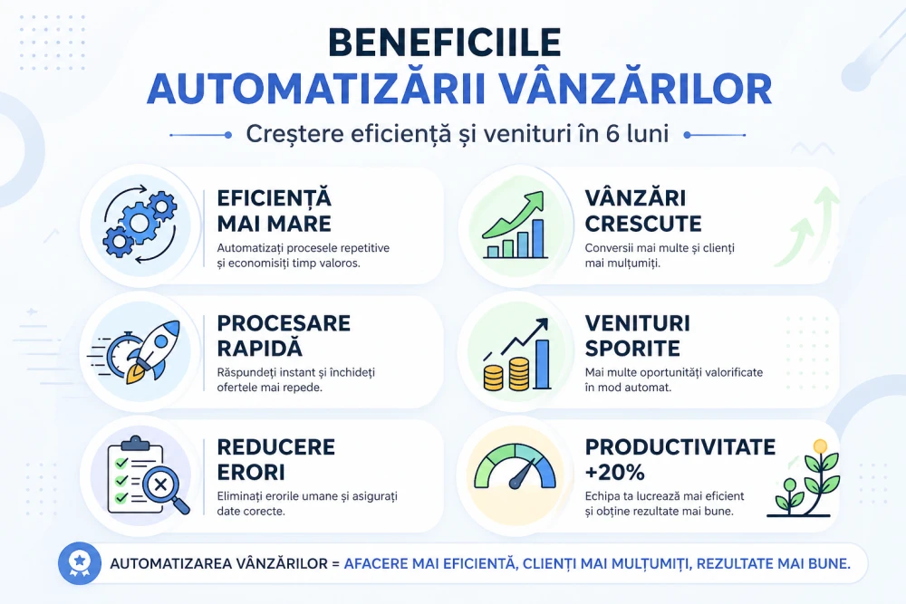 Infografic: principalele avantaje ale automatizării procesului de vânzări