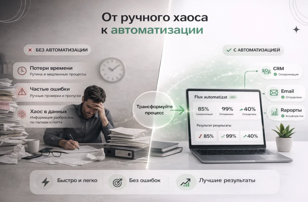 Визуальное представление различий между автоматизацией и гиперавтоматизацией