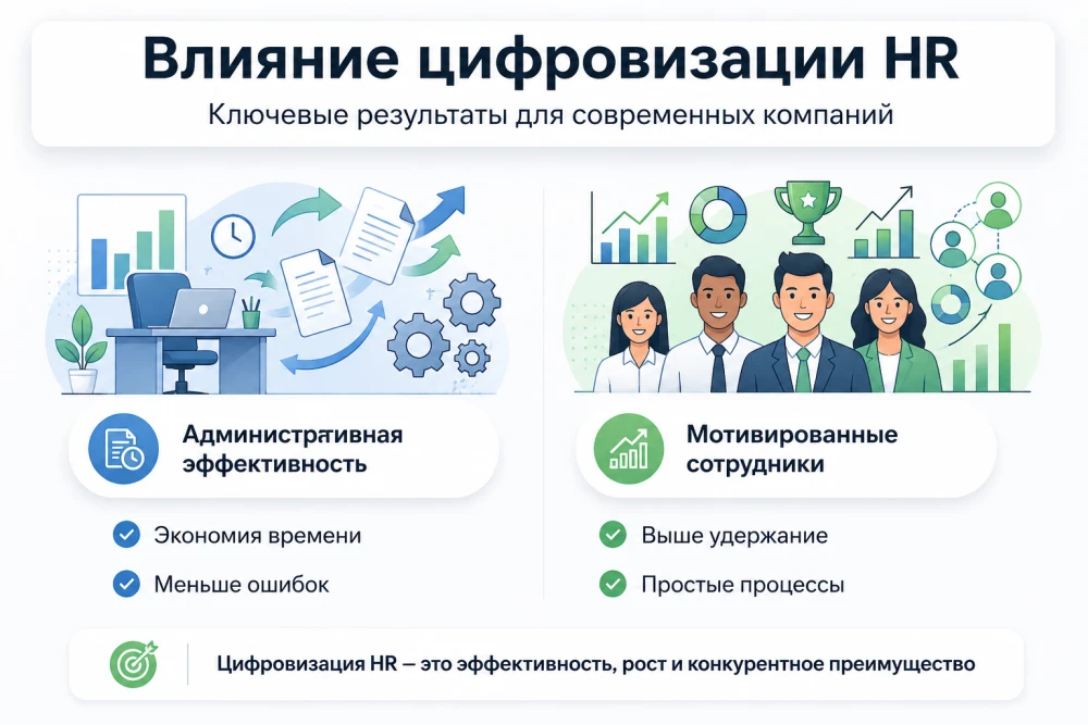 Инфографика: Как цифровизация помогает упростить и повысить эффективность управления персоналом