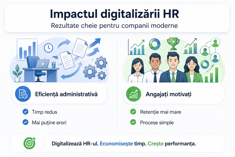 Infografic: Cum ajută digitalizarea să simplifice și să eficientizeze gestionarea resurselor umane