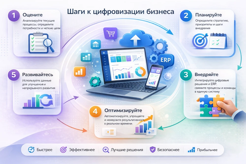 Инфографика: Этапы цифровизации для МСБ в Молдове